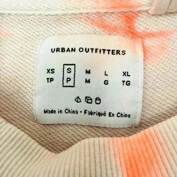 Urban Outfitters pink and orange Tie dye cropped Long Sleeve sweatshirt Size SP - Picture 3 of 6